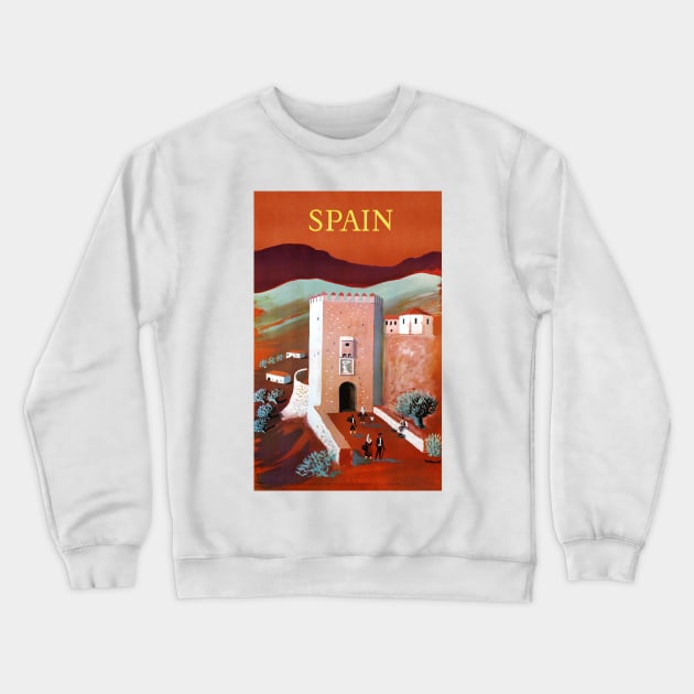 Vintage Travel Poster Spain Crewneck Sweatshirt by vintagetreasure